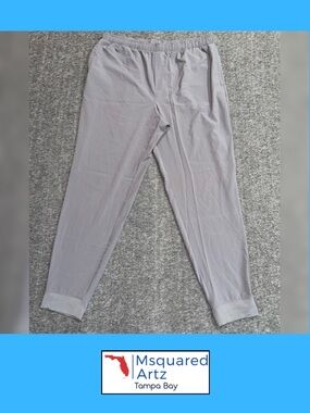 DSG Men's Large Gray Stretch Athletic Pants Drawstring Zip Pockets Performance